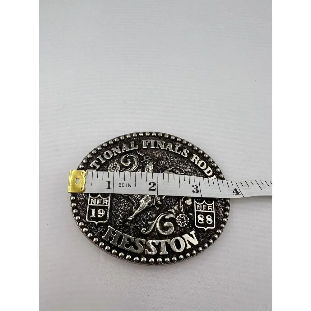 Vintage 1988 National Finals Rodeo Western Belt Buckle Fred Fellows‎